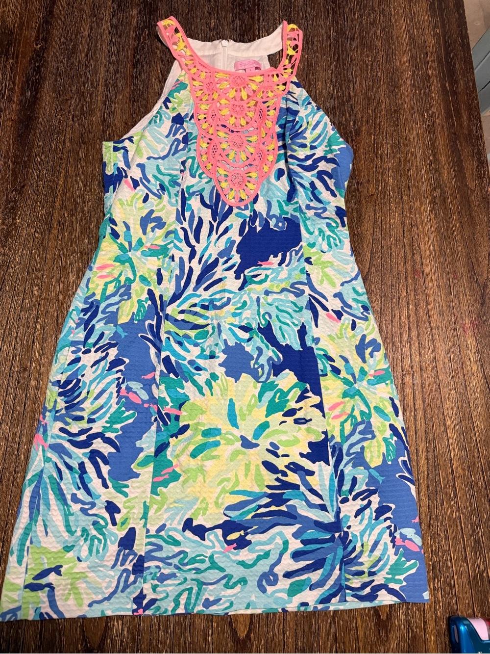 Lilly Pulitzer Pink Trim Crochet Dress